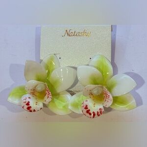 Natasha Couture Acrylic Orchid Earrings